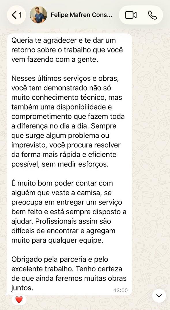 Depoimento de Felipe sobre o trabalho da 100A